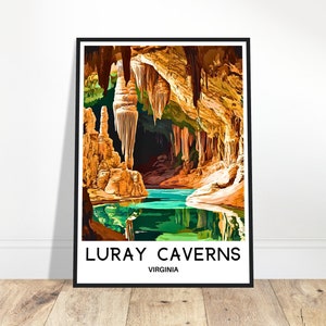 Luray Caverns Reise Druck Luray Caverns Poster Amerikanischer Kunstdruck Virginia Liebhaber Geschenk Wandbehang Kunst Illustration Home Office Schreibtisch Dekor