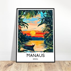 Manaus Travel Print Manaus Poster Brazilian Art Print Brazil Lover Gift Wall Hanging Art Home Office Decor Manaus Illustration