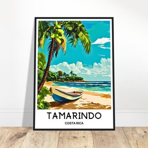 Tamarindo Reise-Druck Tamarindo Poster Karibik Kunstdruck Costa Rica Liebhaber Geschenk Wandbehang Kunst Illustration Home Office Schreibtisch Zimmer Dekor
