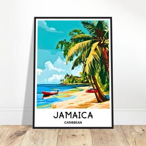 Jamaica Travel Print Jamaica Poster Caribbean Art Print Caribbean Lover Gift Wall Hanging Home Office Decor Jamaica Island Illustration