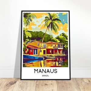 Manaus Travel Print Manaus Poster Brazilian Art Print Brazil Lover Gift Wall Hanging Art Home Office Decor Manaus Illustration