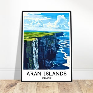 Aran Islands Reise-Druck-Plakat Irischer Kunstdruck Irland Liebhaber Geschenk Wandbehang Art Aran Islands Illustration Home Office Schreibtisch Dekor