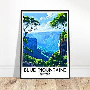 Blue Mountains Travel Print Blue Mountains Poster Australian Art Print Australia Lover Gift Wall Hanging Art Blue Mountains Illustration