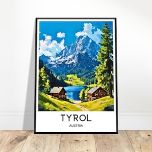 Tirol Travel Print Österreich Poster Österreichischer Kunstdruck Reisegeschenk für Austria Lover Tirol Region Wandkunst Home Office Schreibtisch Dekor