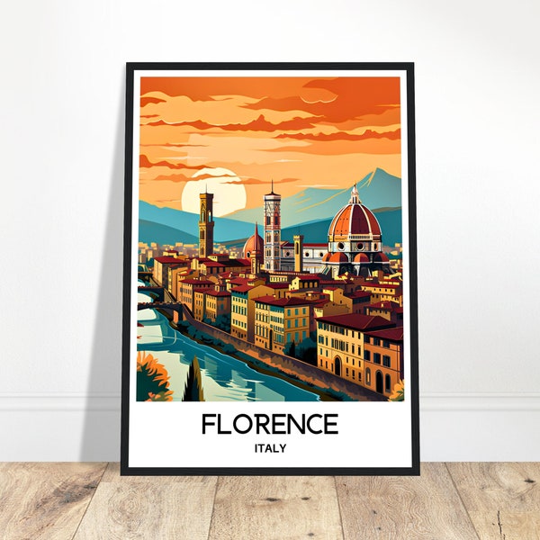 Florenz Reise Poster Florenz Reisedruck Florenz Kunstdruck Florenz Wandkunst Florenz Geschenk Florenz Malerei Florenz Vintage Poster