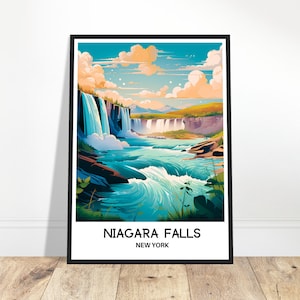 Niagara Falls Travel Print Niagara Falls Poster American Art Print America Lover Gift Wall Hanging Wall Decor Niagara Falls Illustration