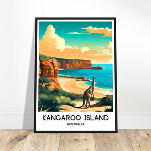 Kangaroo Island Travel Print Kangaroo Island Poster Australian Art Print Australia Lover Gift Wall Hanging Art Kangaroo Island Illustration