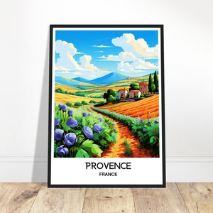 Provence Reise-Druck Provence Poster Französischer Kunst Druck Frankreich Liebhaber Geschenk Wandbehang Home Office Schreibtisch Dekor Provence Illustration