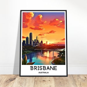 Brisbane Travel Poster Brisbane Travel Print Brisbane Art Print Brisbane Travel Gift Brisbane Lover Gift Brisbane Australia Print Brisbane