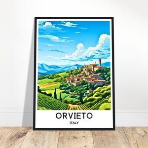 Orvieto Reise-Druck Orvieto Poster Italienischer Kunstdruck Italien Liebhaber Geschenk Wandbehang Kunst Home Office Schreibtisch Dekor Orvieto Stadt Illustration