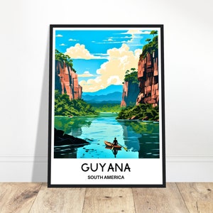 Guyana Travel Print Guyana Poster Guyanese Art Print South America Lover Gift Wall Hanging Art Home Office Desk Decor Guyana Illustration