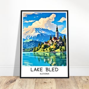 Bleder See Reise Druck Bleder See Poster Slowenisch Kunstdruck Slowenien Liebhaber Geschenk Wandbehang Home Office Dekor Bleder See Illustration