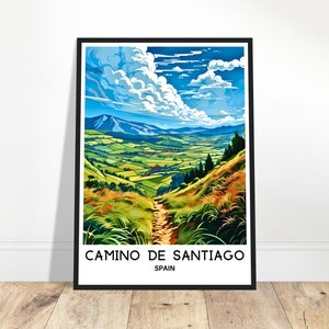 Impressão de viagem do Caminho de Santiago Pôster do Caminho de Santiago Impressão de arte espanhola Presente para amantes da Espanha Arte para pendurar na parede Ilustração Decoração para casa e escritório