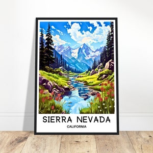 Sierra Nevada Travel Print Sierra Nevada Poster American Art Print California Lover Gift Wall Hanging Sierra Nevada Illustration Home Decor