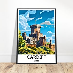 Cardiff Travel Print Wales Poster Welsh Art Print Cardiff Lover Gift Wall Hanging Art Home Office Desk Room Decor Cardiff Illustration