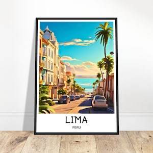 Lima Reisedruck Lima Poster Peruanische Kunstdruck Peru Liebhaber Geschenk Wandbehang Kunst Home Office Schreibtisch Dekor Peru Stadt Illustration