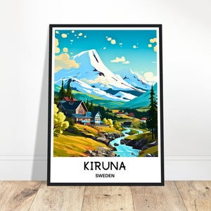 Kiruna Travel Print Kiruna Poster Swedish Art Print Sweden Lover Gift Wall Hanging Home Office Decor Kiruna City Illustration Home Decor