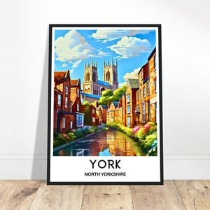 York Travel Print York City Poster English Art Print England Lover Gift Wall Hanging Art North Yorkshire Illustration Home Office Decor