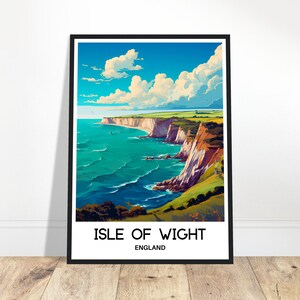 Isle of Wight Travel Print Isle of Wight Poster English Art Print England Lover Gift Wall Hanging Art Isle of Wight Island Illustration