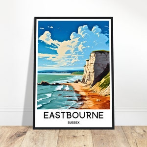 Eastbourne Travel Print Eastbourne Poster English Art Print England Lover Gift Wall Hanging Art Illustration Sussex Home Office Decor