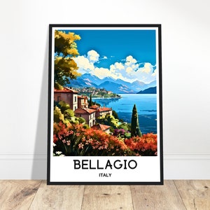 Bellagio Reise-Druck Bellagio Poster Italienischer Kunstdruck Italien Liebhaber Geschenk Wandbehang Kunst Home Office Schreibtisch Dekor Bellagio Illustration