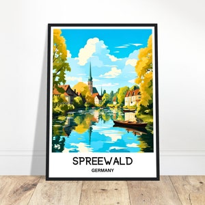 Spreewald Reise Druck Spreewald Poster Deutsch Kunstdruck Deutschland Liebhaber Geschenk Wandbehang Kunst Home Office Dekor Spreewald Region Illustration