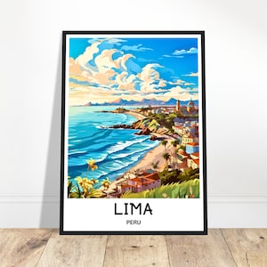 Lima Reisedruck Lima Poster Peruanische Kunstdruck Peru Liebhaber Geschenk Wandbehang Kunst Home Office Schreibtisch Dekor Peru Stadt Illustration