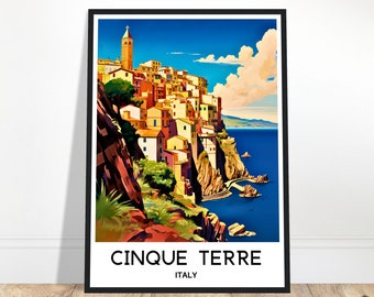 Cinque Terre Travel Print Cinque Terre Poster Italian Art Print Traveler Gift For Italy Lover Cinque Terre Wall Art Home Office Desk Decor