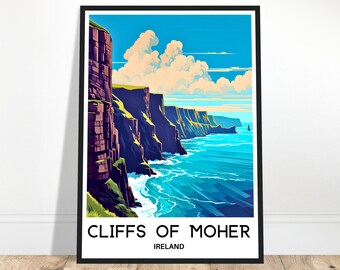 Cliffs of Moher Reiseposter Cliffs of Moher Reisedruck Cliffs of Moher Irland Druck Irland Liebhaber Geschenk Irland Reisegeschenk Irland Kunst