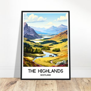Scottish Highlands Travel Poster, Highlands Travel Print, Highlands Wall Art Highlands Travel Gift Highlands Wall Decor, Highlands Art Print