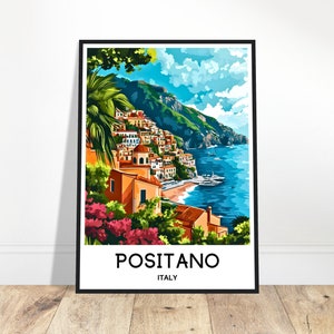 Positano Reise Druck Italien Poster Italienischer Kunstdruck Positano Liebhaber Geschenk Italien Wandbehang Kunst Home Office Schreibtisch Dekor Positano Illustration