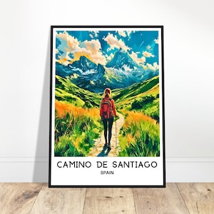 Camino de Santiago Travel Print Camino de Santiago Poster Spanish Art Print Spain Lover Gift Wall Hanging Art Illustration Home Office Decor
