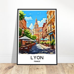 Lyon Travel Print Lyon Poster French Art Print France Lover Gift Wall Hanging Art Home Office Desk Decor Lyon City Illustration