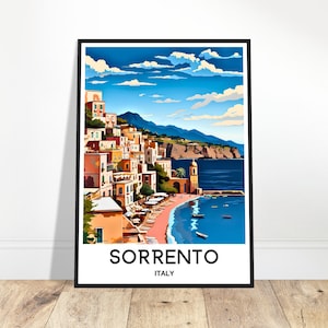 Sorrento Reise-Druck Sorrento Poster Italienisch Kunst Druck Italien Liebhaber Geschenk Wandbehang Kunst Home Office Schreibtisch Zimmer Dekor Sorrento Illustration