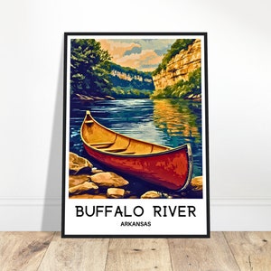 Buffalo River Travel Print Buffalo River Poster American Art Print Arkansas Lover Gift Wall Hanging Art Illustration Home Office Desk Decor