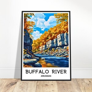 Buffalo River Travel Print Buffalo River Poster American Art Print Arkansas Lover Gift Wall Hanging Art Illustration Home Office Desk Decor