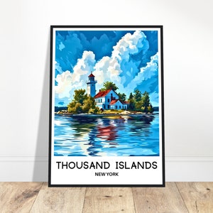 The Thousand Islands Travel Print Thousand Islands Poster American Art Print New York Lover Gift Wall Hanging Thousand Islands Illustration