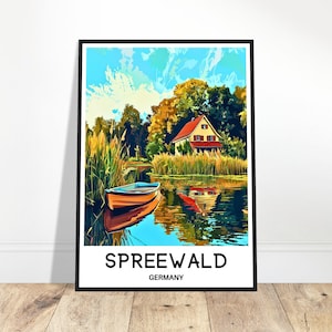 Spreewald Reise Druck Spreewald Poster Deutsch Kunstdruck Deutschland Liebhaber Geschenk Wandbehang Kunst Home Office Dekor Spreewald Region Illustration