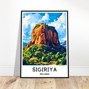 Sigiriya Travel Print Sigiriya Poster Sri Lanka Art Print Sri Lanka Lover Gift Wall Hanging Art Home Office Decor Sigiriya Illustration