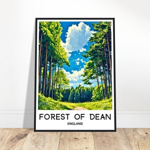 Forest of Dean Travel Print Forest of Dean Poster English Art Print England Lover Gift Wall Hanging Art Gloucestershire Illustration