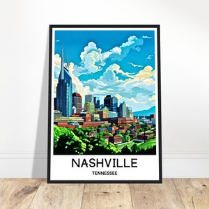 Nashville Reise Druck Nashville Poster Amerikanischer Kunst Druck Tennessee Liebhaber Geschenk Wandbehang Home Office Schreibtisch Dekor Nashville Illustration