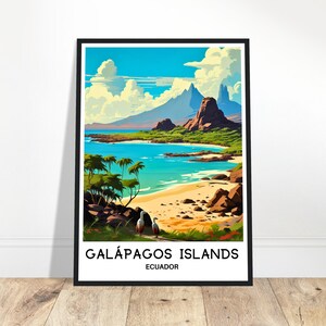Galapagos Islands Travel Print Galapagos Islands Poster Ecuadorian Art Print Ecuador Lover Gift Wall Hanging Art Illustration Home Decor