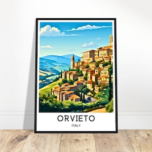 Orvieto Reise-Druck Orvieto Poster Italienischer Kunstdruck Italien Liebhaber Geschenk Wandbehang Kunst Home Office Schreibtisch Dekor Orvieto Stadt Illustration