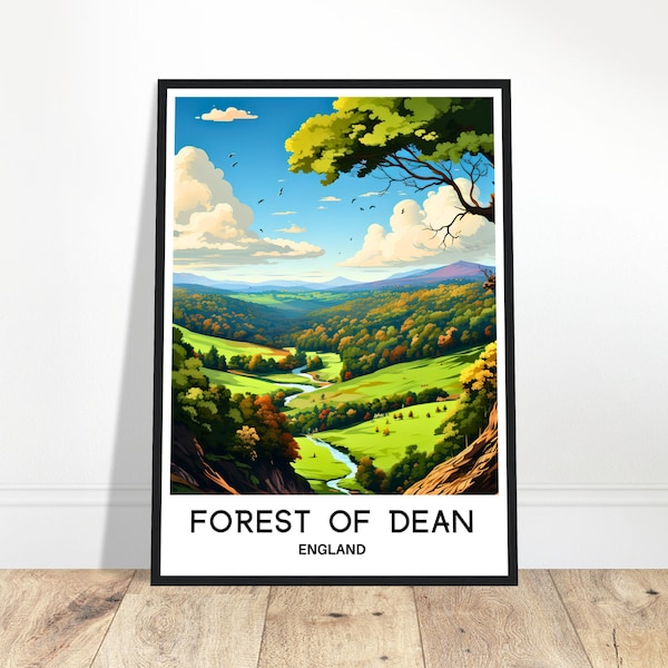 Forest of Dean Travel Print Forest of Dean Poster English Art Print England Lover Gift Wall Hanging Art Gloucestershire Illustration