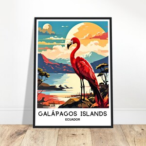Galapagos Islands Travel Print Galapagos Islands Poster Ecuadorian Art Print Ecuador Lover Gift Wall Hanging Art Illustration Home Decor