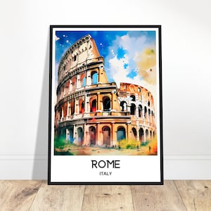 Rome Watercolor Print Rome Travel Poster Italian Art Print Italy Lover Gift Rome City Watercolour Painting Illustration Home Wall Decor