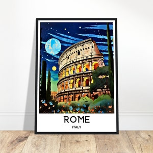 Rom Reise Druck Rom Stadt Poster Italienischer Kunstdruck Italien Liebhaber Geschenk Wandbehang Kunst Home Office Schreibtisch Dekor Kolosseum Illustration