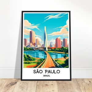 Sao Paulo Reise-Druck Sao Paulo Poster Brasilianische Kunst Druck Brasilien Liebhaber Geschenk Wandbehang Kunst Home Office Dekor Sao Paulo Illustration