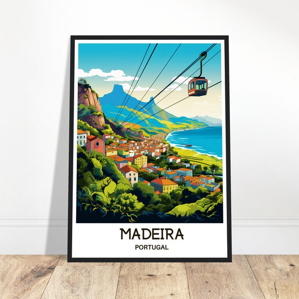 Madeira Reise-Druck Portugal Poster Portugisischer Kunstdruck Madeira Liebhaber Geschenk Portugal Wandbehang Kunst Madeira Island Home Office Decor