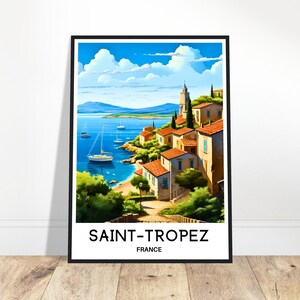 Saint-Tropez Travel Print Saint-Tropez Poster French Art Print France Lover Gift Wall Hanging Art Home Decor Saint-Tropez Illustration